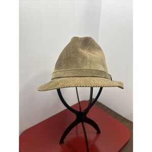 Stetson Corduroy Fedora Hat Tan Classic Style Men Women Outdoor‎